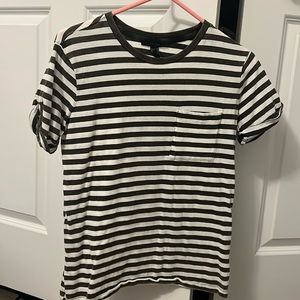 Gray and White striped Forever 21 Shirt